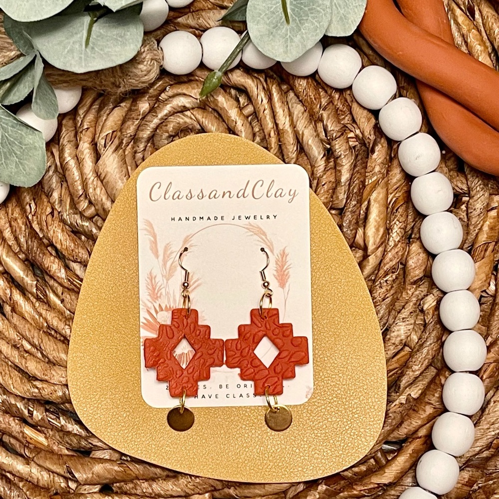 Handmade Polymer Clay earrings - FALLin’ for you collection - hollow funky style